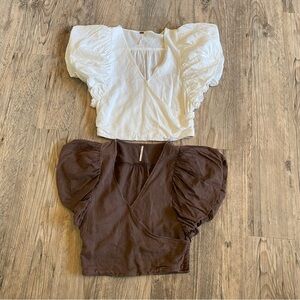 Free people women’s can’t get enough wrap linen blouse